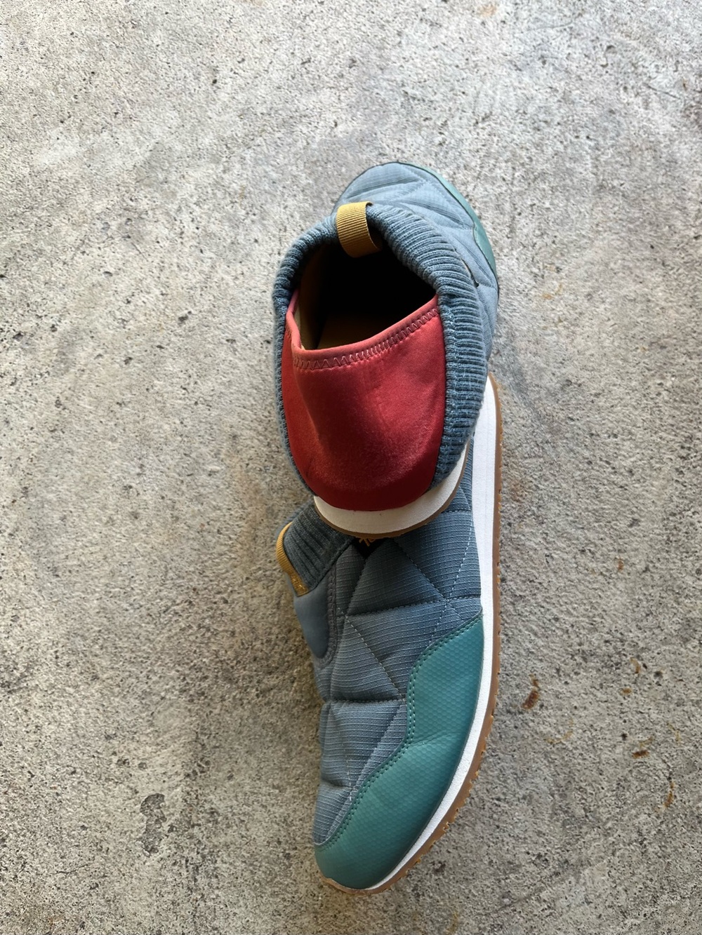 Teva Men’s Quilted Slip-On Sneakers - Slate Blue with Teal and Coral Accents - Picture 4 of 7